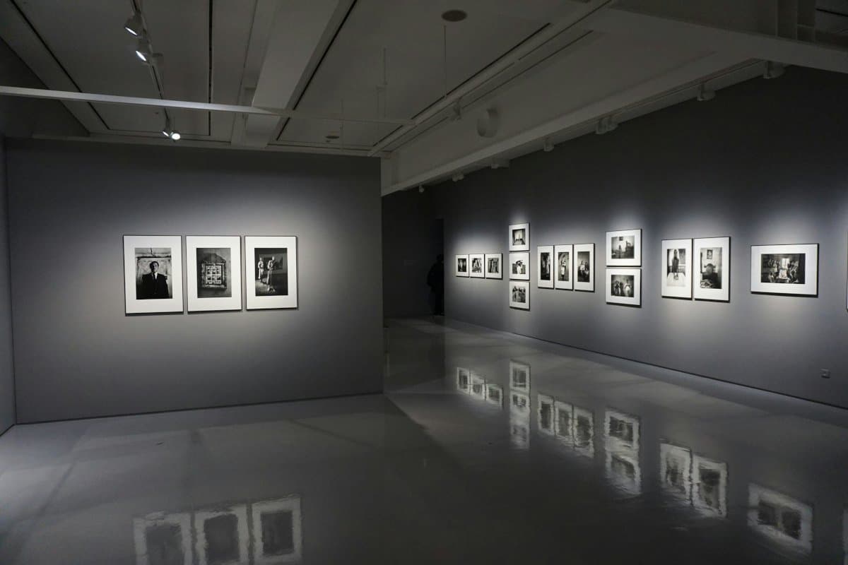 Inside an art gallery